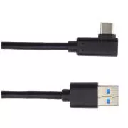 PREMIUMCORD Kabel USB typu C/M zakrzywione złącze 90° - USB 3.0 A/M, 2m