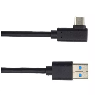 PREMIUMCORD Kabel USB typ C/M zakrzywione złącze 90° - USB 3.0 A/M, 3m
