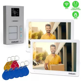 EVOLVEO DoorPhone 20-2W - 2-przewodowy wideotelefon z aplikacją dla dwóch gospodarstw domowych i pamięcią 32 GB