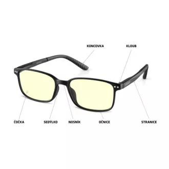 EVOLVEO BlueBlock60, okulary PC, blokada światła niebieskiego 60%, niedioptryczne, czarne