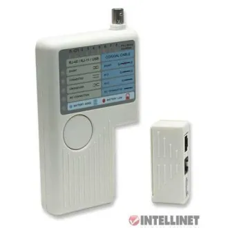 Tester okablowania Intellinet, 4 w 1, RJ11, RJ45, USB i BNC