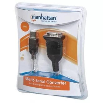 MANHATTAN konwerter USB na port szeregowy (USB AM / DB9M, RS232), blister
