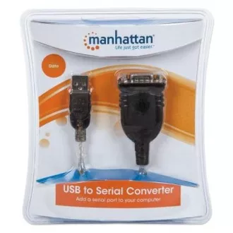 MANHATTAN konwerter USB na port szeregowy (USB AM / DB9M, RS232), blister