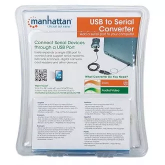 MANHATTAN konwerter USB na port szeregowy (USB AM / DB9M, RS232), blister