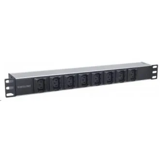 Panel dystrybucyjny PDU Intellinet, 8 gniazd C13, szafa rack 1U, odłączany kabel 2 m, zabezpieczenie przed upadkiem