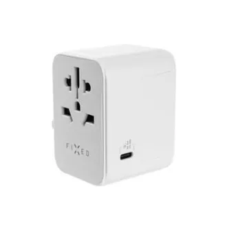 Adapter podróżny FIXED dla UE, UK i USA/AUS, 3x USB-C 2x USB A, GaN, PD 65W, biały Adapter podróżny FIXED dla UE, UK i USA/AUS, 3x USB-C 2x USB A, GaN, PD 65W, biały