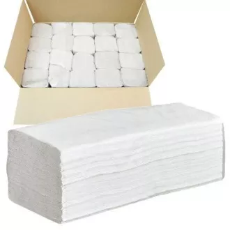 Ręczniki pap. Z-Z 2vrs. biały 100% celuloza 23x21cm 20x150szt=3000szt w pudełku