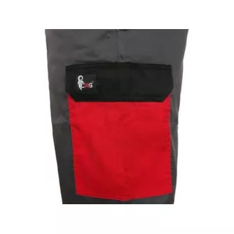 Spodnie CXS PHOENIX CEFEUS, szaro-czerwone, rozmiar 50
