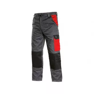 Spodnie CXS PHOENIX CEFEUS, szaro-czerwone, rozmiar 58