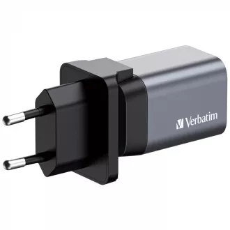 Ładowarka sieciowa VERBATIM GaN GNC-35, 35 W, 1x USB-C, 1x USB Ładowarka sieciowa VERBATIM GaN GNC-35, 35 W, 1x USB-C, 1x USB
