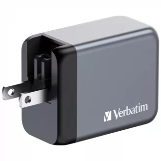 Ładowarka sieciowa VERBATIM GaN GNC-65, 65 W, 2x USB-C, 1x USB Ładowarka sieciowa VERBATIM GaN GNC-65, 65 W, 2x USB-C, 1x USB