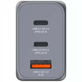 Ładowarka sieciowa VERBATIM GaN GNC-65, 65 W, 2x USB-C, 1x USB Ładowarka sieciowa VERBATIM GaN GNC-65, 65 W, 2x USB-C, 1x USB