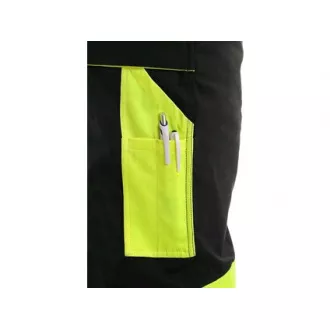 Spodnie do pasa CXS SIRIUS BRIGHTON, 170-176cm, czarno-żółte, rozmiar 54