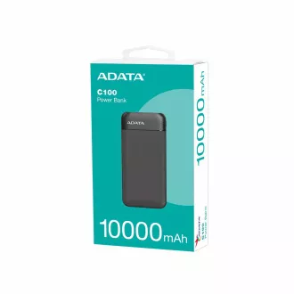 Powerbank ADATA C100, 10000 mAh, czarny