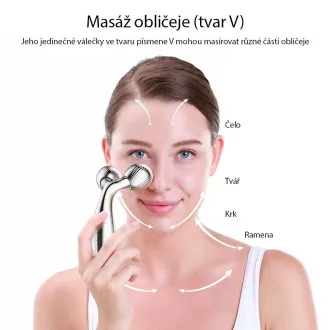 TOUCHBEAUTY 1613AS Wałek do masażu twarzy srebrny