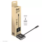 Hub Club3D MST (Multi Stream Transport) USB3.2 Gen2 Type-C (DP Alt-Mode) do DisplayPort   HDMI 4K60Hz (M/F)