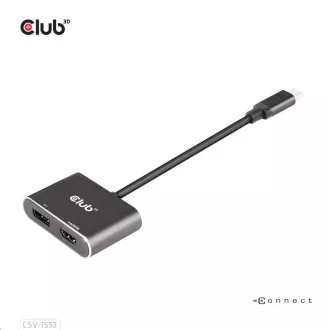 Hub Club3D MST (Multi Stream Transport) USB3.2 Gen2 Type-C (DP Alt-Mode) do DisplayPort   HDMI 4K60Hz (M/F)