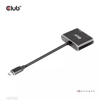 Hub Club3D MST (Multi Stream Transport) USB3.2 Gen2 Type-C (DP Alt-Mode) do DisplayPort   HDMI 4K60Hz (M/F)
