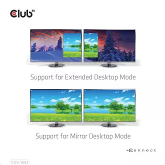 Hub Club3D MST (Multi Stream Transport) USB3.2 Gen2 Type-C (DP Alt-Mode) do DisplayPort   HDMI 4K60Hz (M/F)