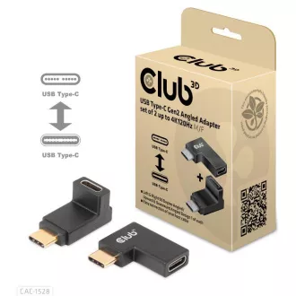 Zestaw 2 adapterów kątowych Club3D USB-C Gen2, 4K120Hz, 240W, (M/F)