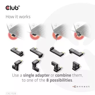 Zestaw 2 adapterów kątowych Club3D USB-C Gen2, 4K120Hz, 240W, (M/F)