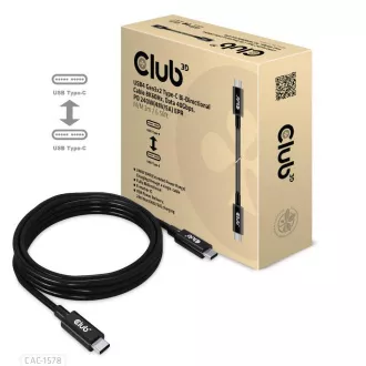 Club3D Kabel USB4 Gen3x2 Type-C odwracalny 8K60Hz, dane 40 Gb/s, PD 240W(48V/5A) EPR M/M 2m