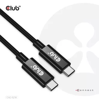 Club3D Kabel USB4 Gen3x2 Type-C odwracalny 8K60Hz, dane 40 Gb/s, PD 240W(48V/5A) EPR M/M 2m