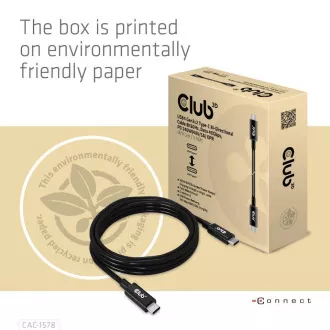 Club3D Kabel USB4 Gen3x2 Type-C odwracalny 8K60Hz, dane 40 Gb/s, PD 240W(48V/5A) EPR M/M 2m
