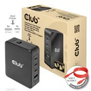 Ładowarka podróżna Club3D 140W, technologia GaN, 3xUSB-C, 1xUSB-A, obsługa PPS   PD 3.1