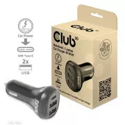 Ładowarka samochodowa Club3D do laptopów 36 W, 3 porty (2xUSB-A   USB-C)