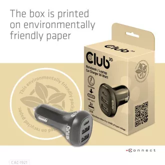 Ładowarka samochodowa Club3D do laptopów 36 W, 3 porty (2xUSB-A   USB-C)