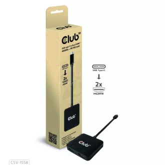 Club3D Video hub MST USB-C do 2xHDMI   USB-C PD 3.0, 4K60Hz