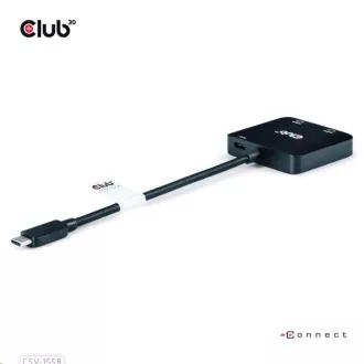 Club3D Video hub MST USB-C do 2xHDMI   USB-C PD 3.0, 4K60Hz