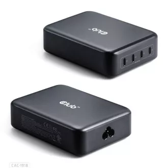 Ładowarka podróżna Club3D 240 W w technologii GaN, 4xUSB-C, obsługa PPS   PD 3.1