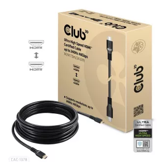 Kabel HDMI Club3D, certyfikowany kabel Ultra Fast HDMI™, 4K120Hz/ 8K60Hz, 7,5 m