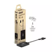 Club3D Video Hub USB-C/A do 2xHDMI 2.0, dwa monitory, 4K60Hz (M/F)