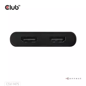 Club3D Video Hub USB-C/A do 2xHDMI 2.0, dwa monitory, 4K60Hz (M/F)