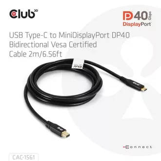 Club3D Kabel USB-C do MiniDisplayPort 2.1, 8K30Hz, DSC1.2, UHBR10, 2m