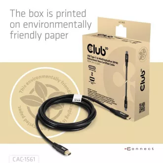 Club3D Kabel USB-C do MiniDisplayPort 2.1, 8K30Hz, DSC1.2, UHBR10, 2m