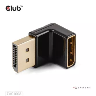 Adapter Club3D DisplayPort do DisplayPort 1.4, 4K120Hz, 8K30Hz, 90°