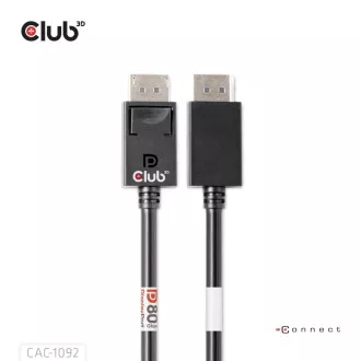 Kabel Club3D DisplayPort 2.1 do DisplayPort 2.1, VESA DP80, 4K240Hz/8K60Hz/10K60Hz (M/M), 1,6 m, czarny