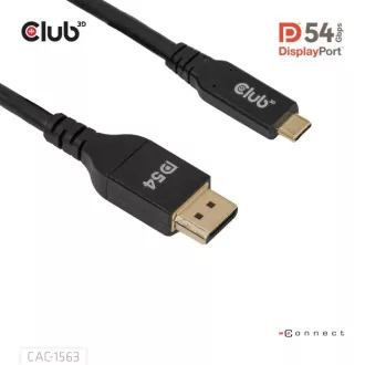 Dwukierunkowy kabel Club3D USB-C do DisplayPort 2.1 DP54, 8K120Hz, 4K480Hz, 2m Dwukierunkowy kabel Club3D USB-C do DisplayPort 2.1 DP54, 8K120Hz, 4K480Hz, 2m