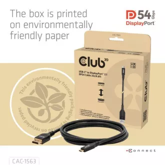 Dwukierunkowy kabel Club3D USB-C do DisplayPort 2.1 DP54, 8K120Hz, 4K480Hz, 2m Dwukierunkowy kabel Club3D USB-C do DisplayPort 2.1 DP54, 8K120Hz, 4K480Hz, 2m