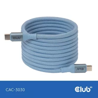 Magnetyczny kabel USB-C Club3D, 240 W PD3.1, 480 Mb/s, 2 m, niebieski