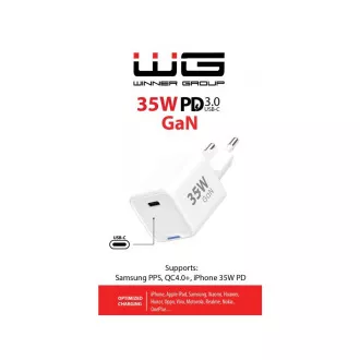 WG - GaN 1x USB-C, PD 35W, biały