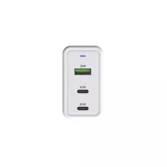 WG - Ładowarka sieciowa GaN 3x USB, 1x USB-A 30W   2x USB-C 65W, biała