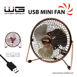 WG - Miniwentylator USB 6 cali, brązowy