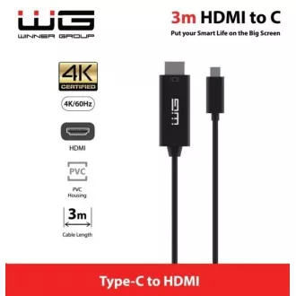 WG - Kabel do transmisji danych typu C do HDMI, 3 metry, 4K, czarny