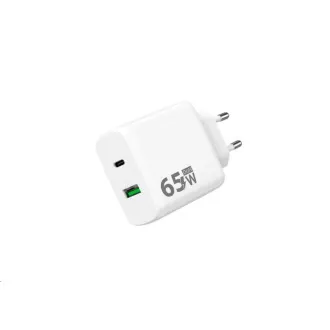 WG - Ładowarka sieciowa GaN 2x USB 65W, 1x USB-C PD 65W   1x USB-A QC3.0 18W, biała