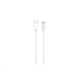WG - Kabel do transmisji danych Typ-C do USB-A / 2m / 3A / nylonowy oplot / biały